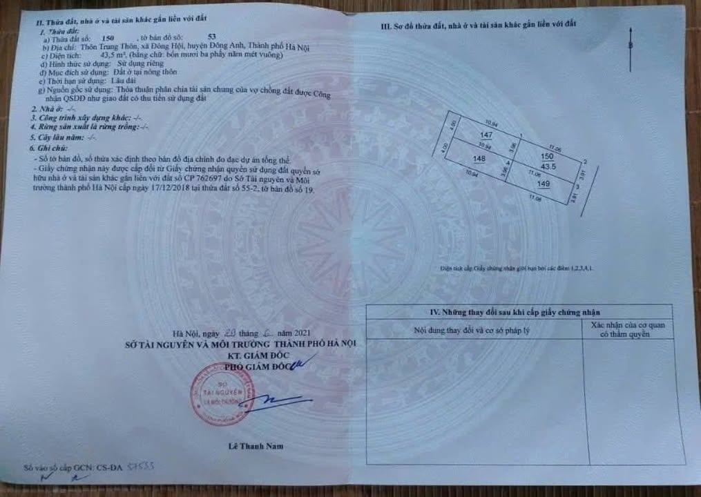 Đất nền thôn Trung Thôn, Đông Hội 43.5m² giá thỏa thuận - Tiềm năng đầu tư lớn!