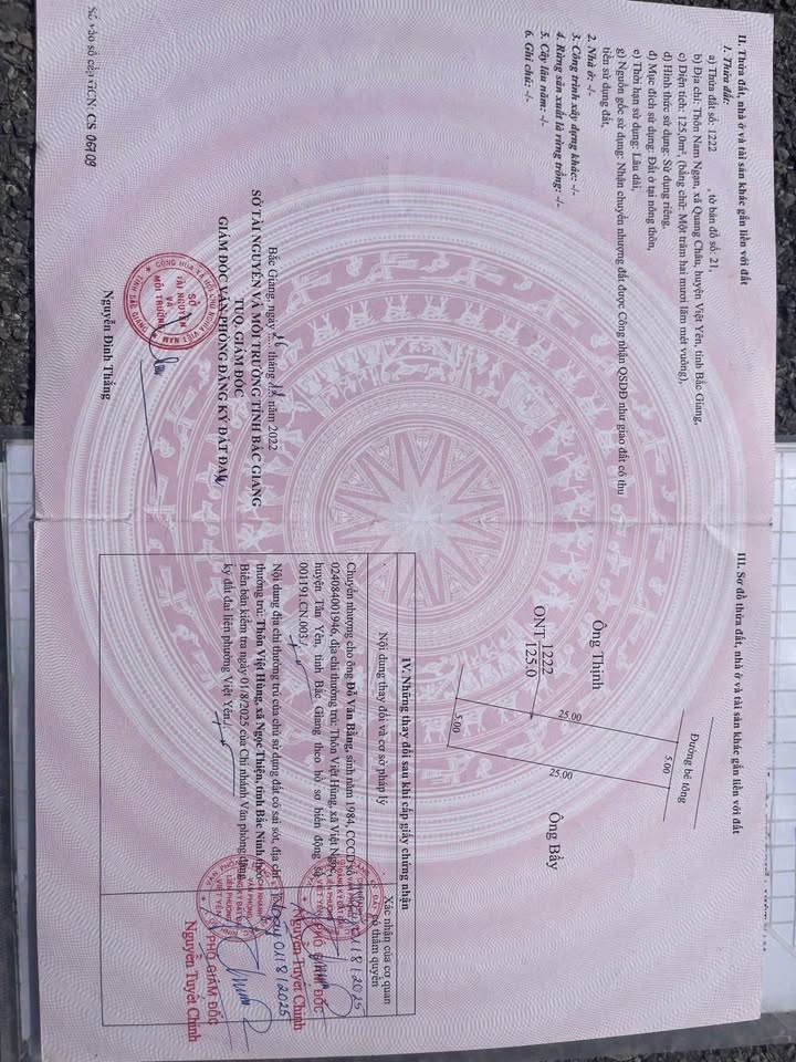 Đất nền Quang Châu, Việt Yên 125m² giá 6 tỷ - Cơ hội đầu tư hấp dẫn!