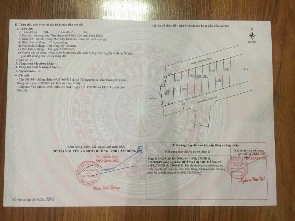 Đất thổ cư Lộc Tiến Bảo Lộc 164m² giá 1.2 tỷ - Sổ đỏ chính chủ, thương lượng ngay!