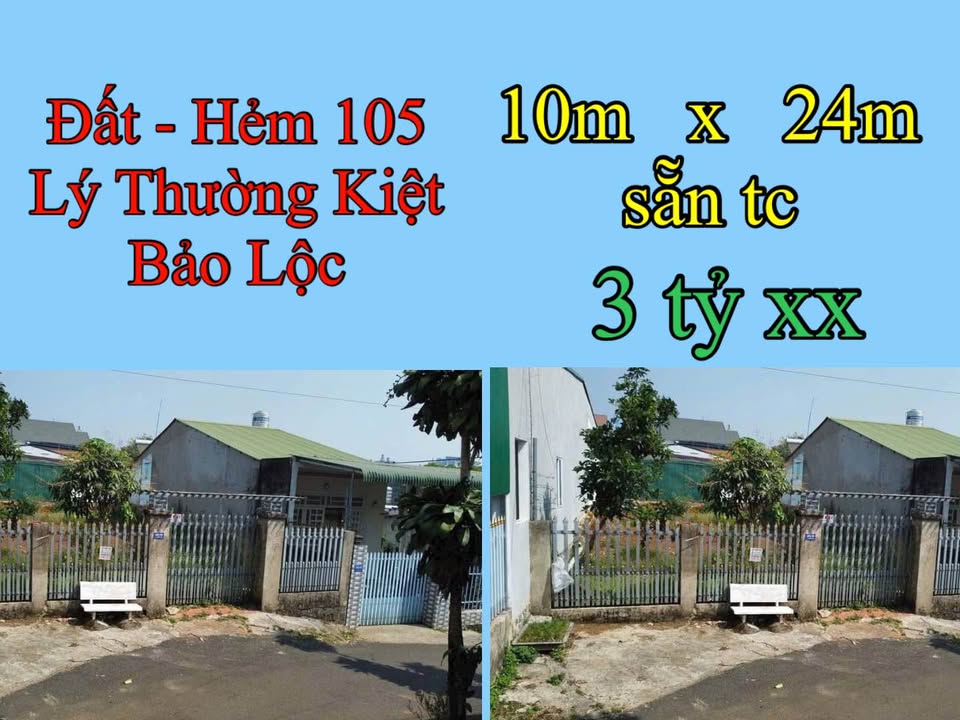 Đất hẻm 105 Lý Thường Kiệt, Bảo Lộc 240m² giá 3 tỷ - Đầu tư sinh lời tốt!