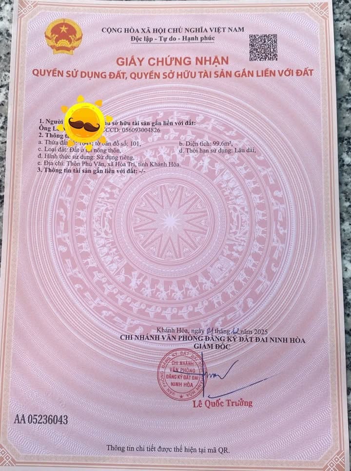 Đất nền Ninh Hòa 100m² giá 3xx triệu - Đầu tư sinh lời an toàn!