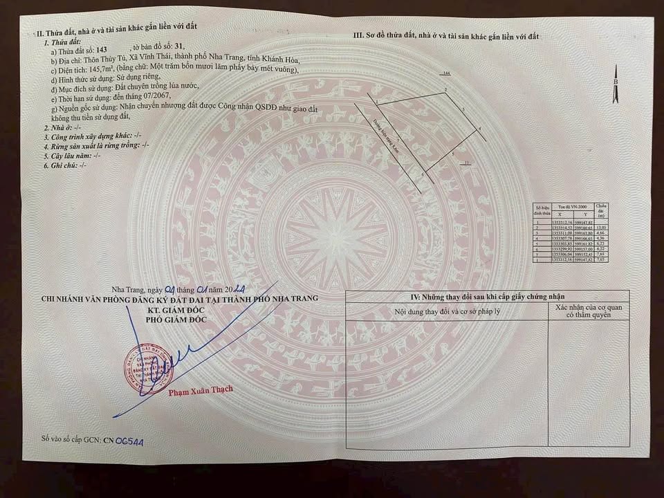 Đất nền Vĩnh Thái Nha Trang 146m² giá 7.174 tỷ - Hướng Tây Nam, thương lượng tốt!