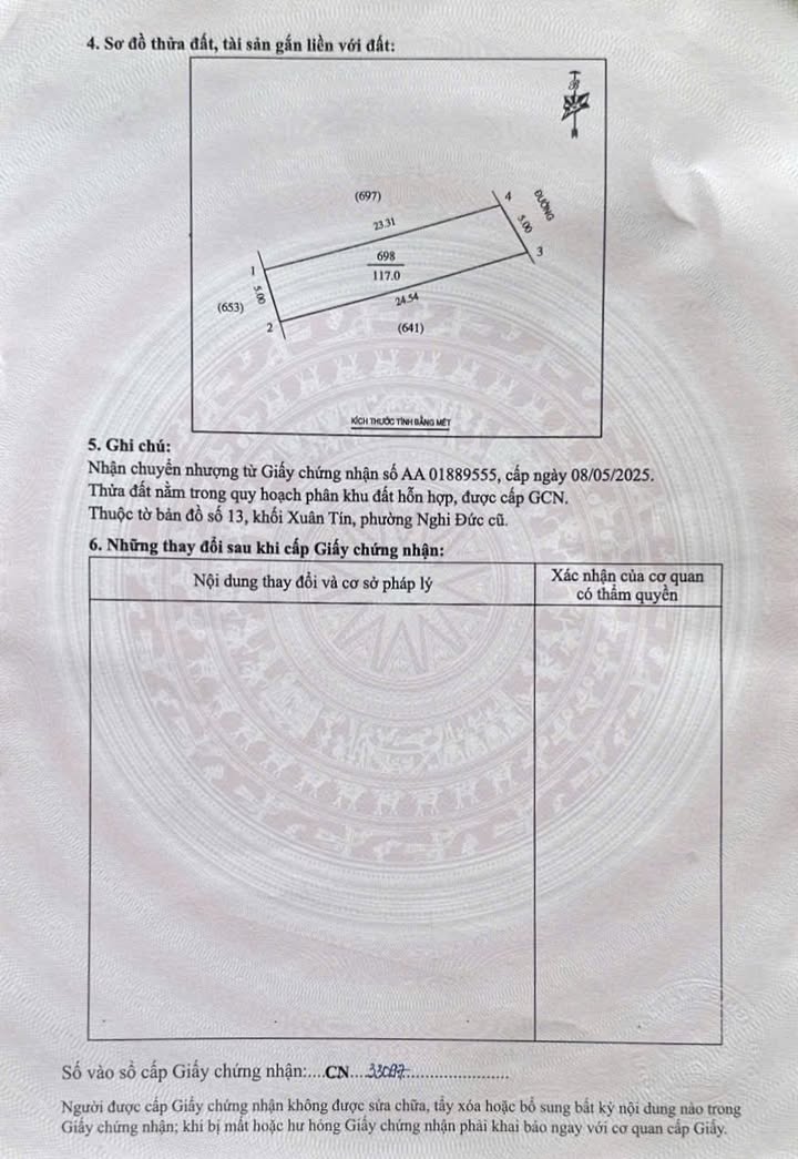 Đất Nền Nghi Đức Vinh 117m² giá 4.8 tỷ - Đầu tư sinh lời ngay!