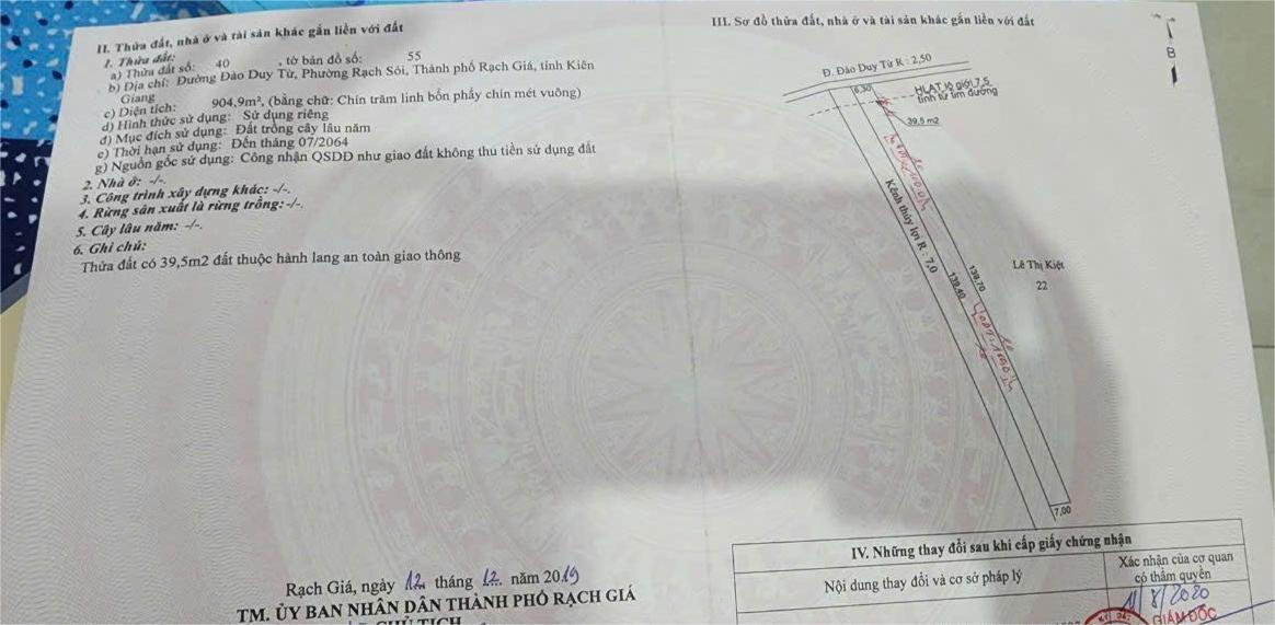 Đất mặt tiền Đào Duy Từ, Rạch Giá 882m² giá 2.9 tỷ - Cơ hội đầu tư hấp dẫn!