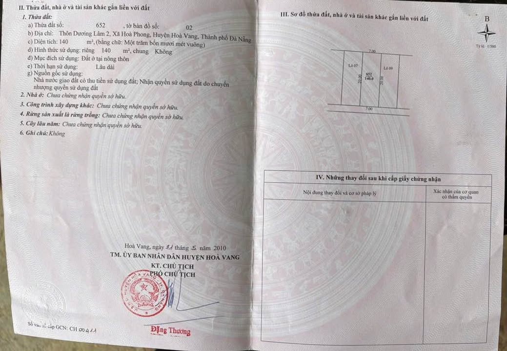 Đất nền Dương Lâm 2, Hòa Vang Đà Nẵng 140m² giá 1 tỷ - Đầu tư sinh lời hấp dẫn!