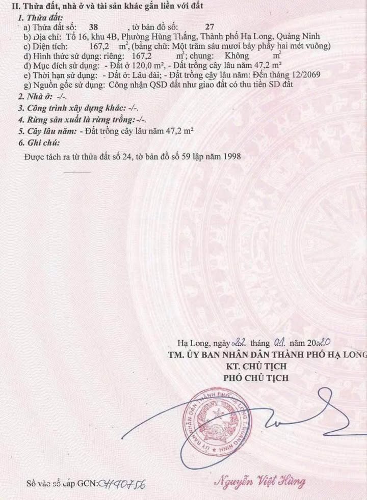 Đất Bãi Cháy 167m² giá 4 tỷ - Đầu tư sinh lời với 4 phòng trọ cho thuê!