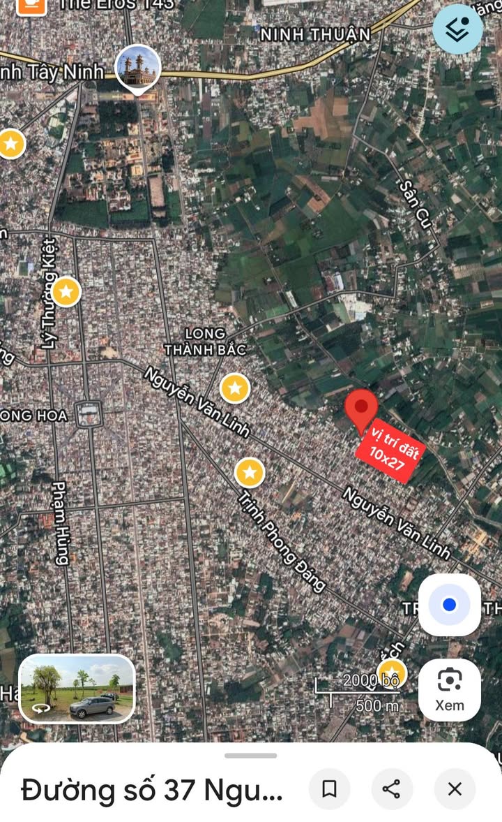 Đất nền Hòa Thành Tây Ninh 270m² giá 2.43 tỷ - Đường thông thoáng, cách chợ chỉ 1.8km!