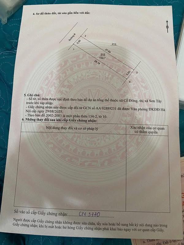 Đất nền 140m² mặt đường Cổ Đông, Sơn Tây - Tiềm năng đầu tư sinh lời cao!