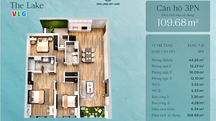 Căn hộ Văn Lang Sky Lake Phú Thọ 109m² - Không gian sống hiện đại, tiện nghi