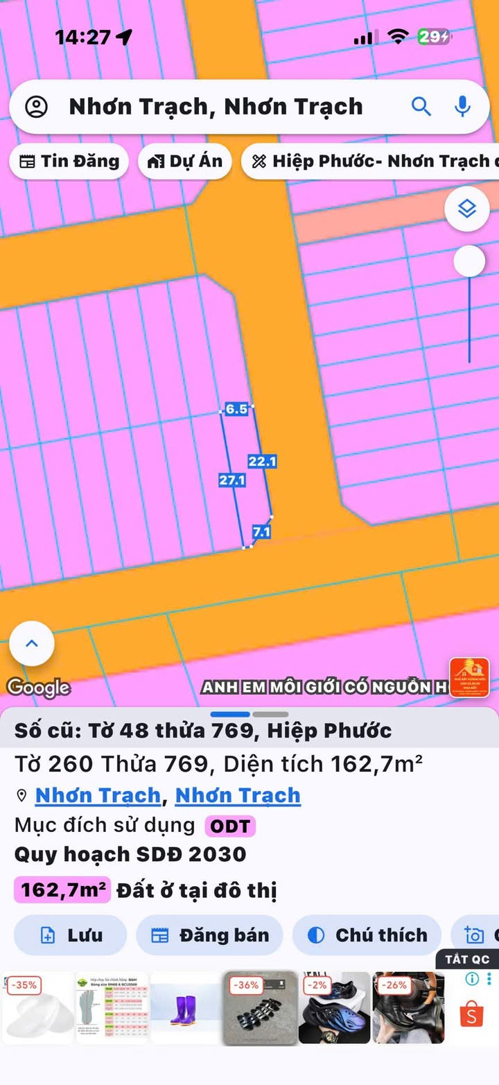 Đất nền lô góc KDC RichLand Hiệp Phước 162m² - Đầu tư sinh lời ngay!