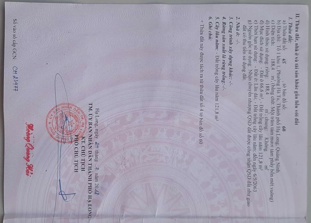 Đất thổ cư 188m² phường Hà Tu, Hạ Long - View hồ mát mẻ, giá tốt!