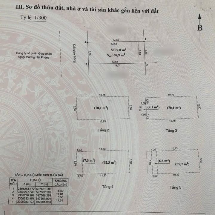 Townhouse Vinhome Lê Thánh Tông 77m² giá 10 tỷ - Nhà thô, hướng Tây, 5 tầng!