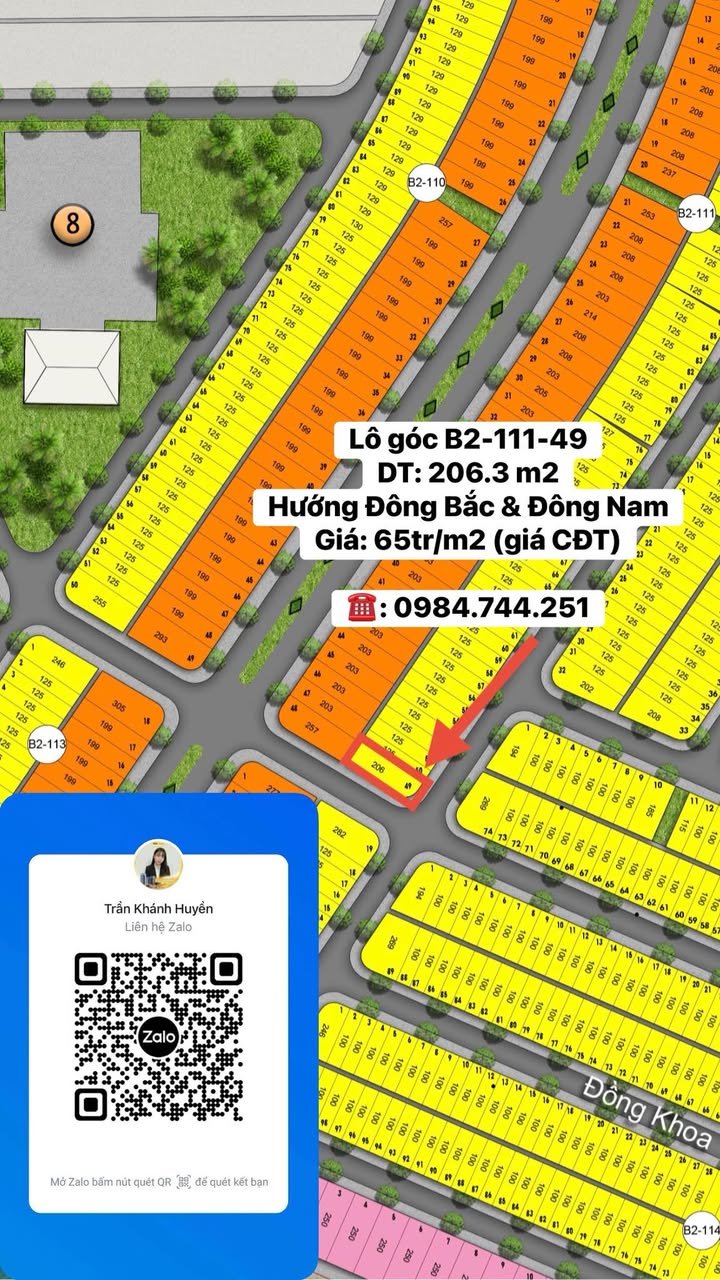 Đất nền Đầm Sen, Nam Hoà Xuân 206,3m² - Đầu tư sinh lời ngay!