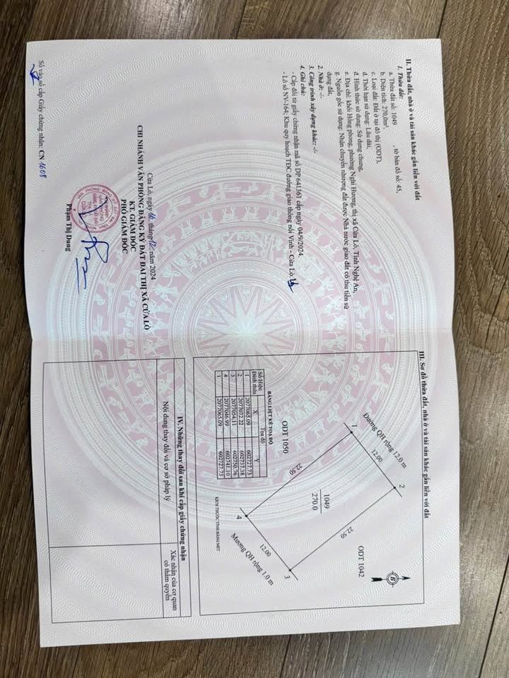 Lô đất tái định cư Nghi Hương Cửa Lò 270m² giá 6 tỷ - Đầu tư sinh lời ngay!