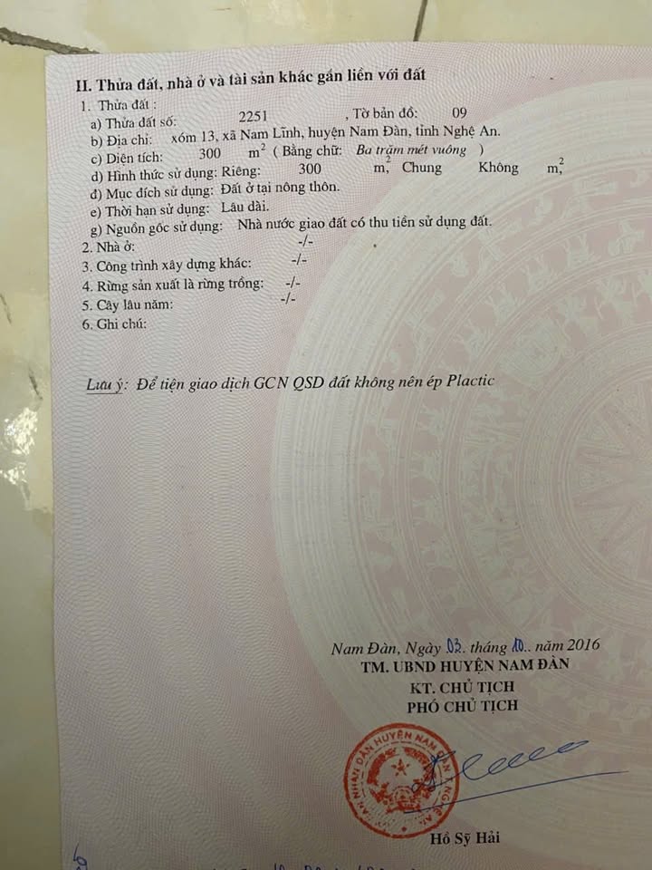 Đất nền Nam Lĩnh, Nam Đàn 300m² giá 3 tỷ - Đầu tư sinh lời ngay!