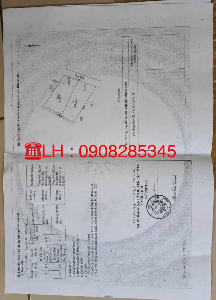 Đất bán mặt tiền đường Liên Huyện, Tân Uyên, 3000m² - Kinh doanh sầm uất, tặng nhà xưởng!