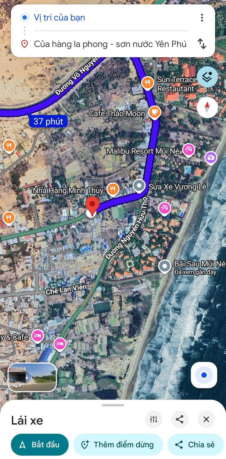 Đất thổ cư mặt tiền đường Huỳnh Thúc Kháng, Mũi Né, 275m² giá 6 tỷ - Cơ hội đầu tư sinh lời cao!