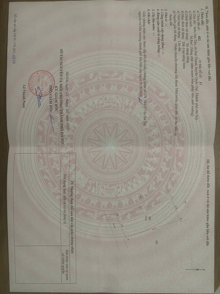 Đất thổ cư Đại Tảo, Đại Thành 55m² - Ô tô vào tận nơi, giá thỏa thuận!