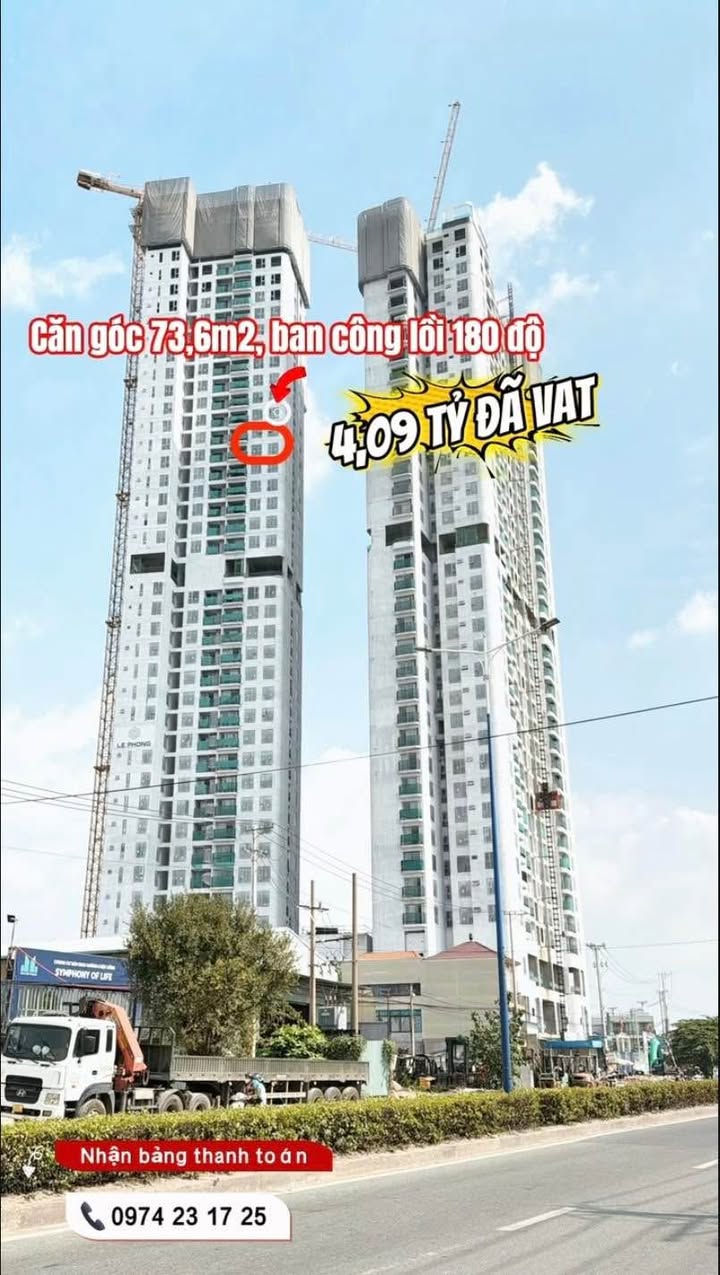 Căn hộ The Emerald 68, Thuận An 73,6m² giá 4,09 tỷ - View sông tuyệt đẹp!