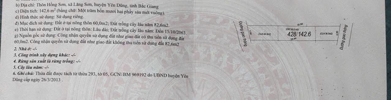 Đất nền Lãng Sơn, Yên Dũng 100m² giá 400 triệu - Cơ hội đầu tư sinh lời!