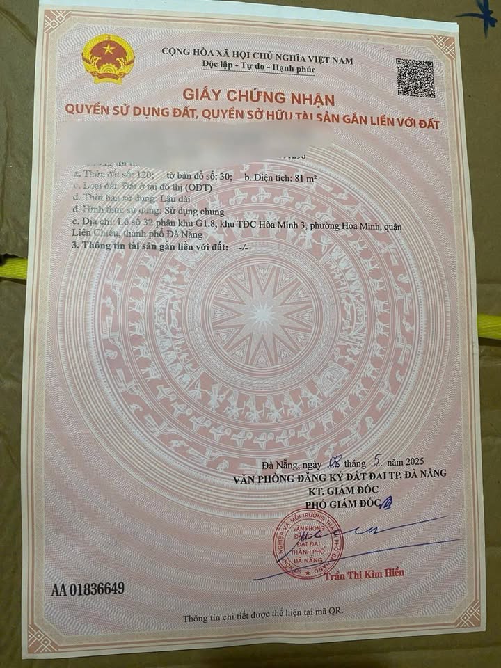 Lô đất Hòa Minh Đà Nẵng 81m² giá 5.75 tỷ - Đầu tư sinh lời ngay!