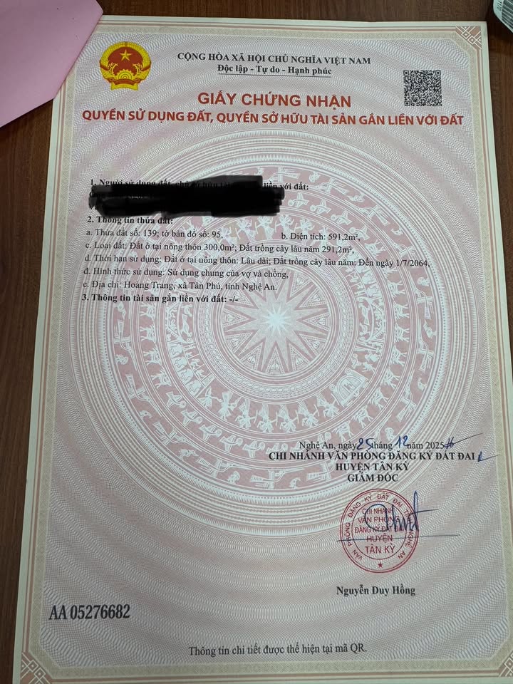 Đất thổ cư mặt đường Hoàng Trang, Tân Phú 612m² - Cơ hội đầu tư tuyệt vời!