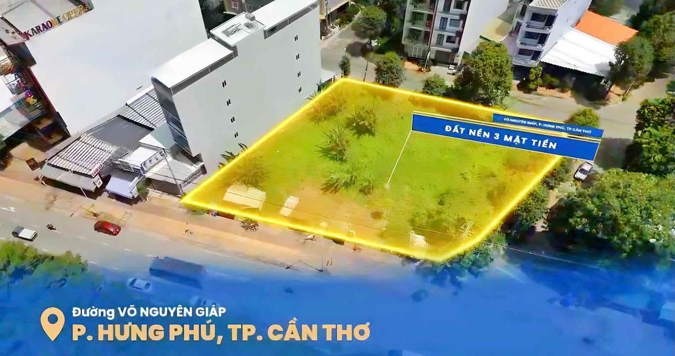 Đất 3 mặt tiền Võ Nguyên Giáp Vị Thanh 1555m² - Đầu tư lý tưởng!