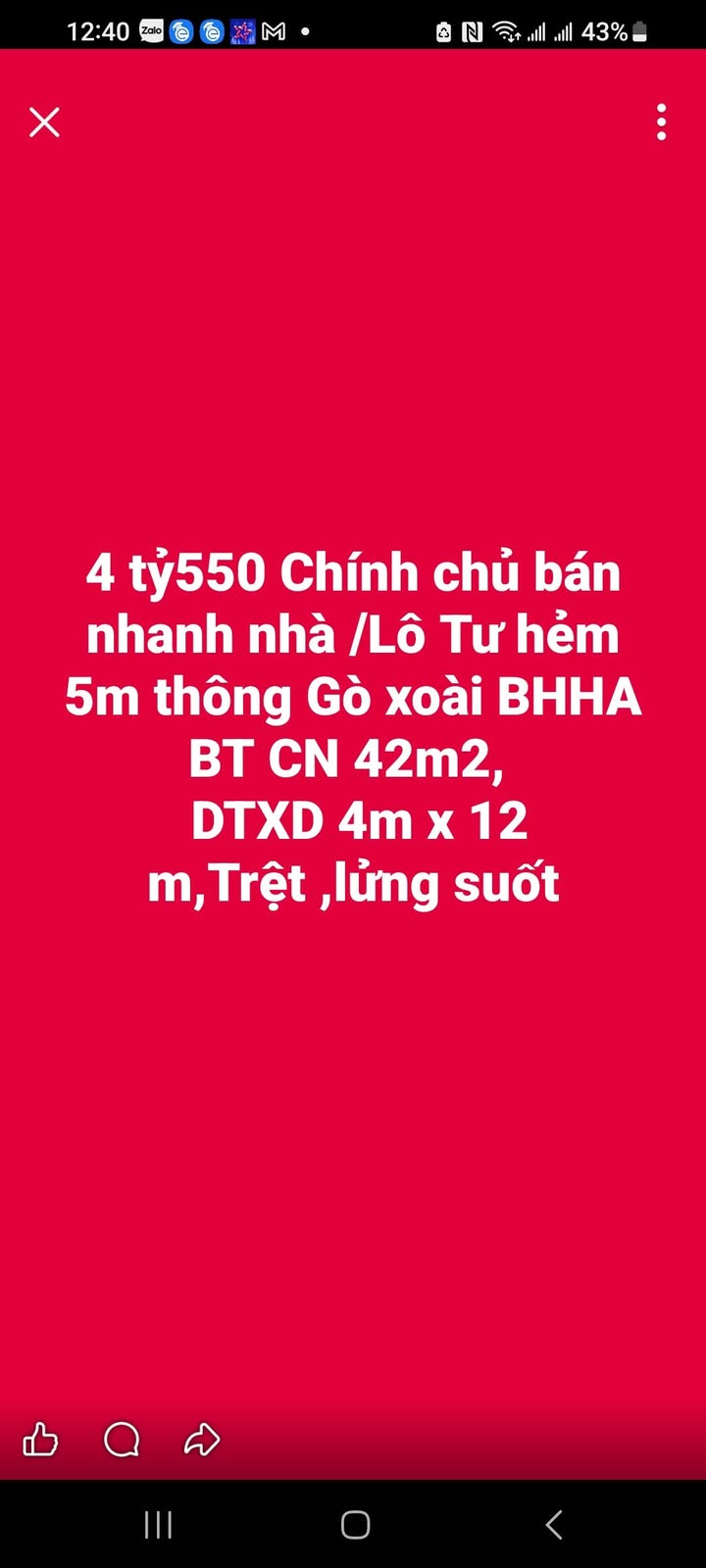 Nhà bán chính chủ Gò Xoài, Bình Tân 42m² giá 4.55 tỷ - Pháp lý rõ ràng, công chứng nhanh!