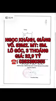 Nhà Ngõ 84 Ngọc Khánh, Giảng Võ 83m² giá 32.9 tỷ - Lô góc ô tô tránh, kinh doanh tốt!
