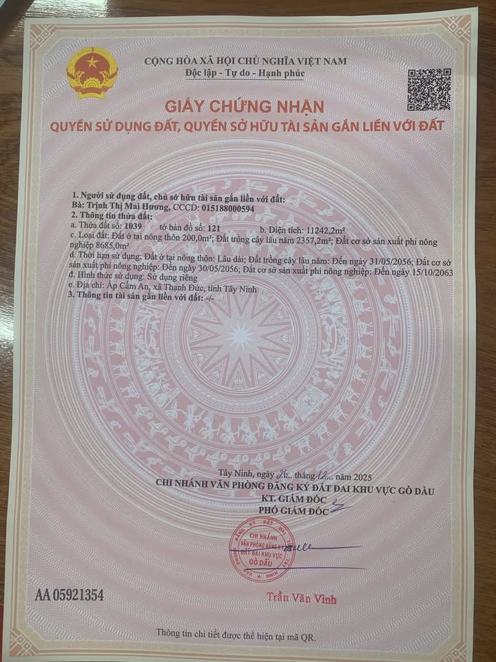 Đất sản xuất & thổ cư 11.242m² tại Gò Dầu, Tây Ninh - Cơ hội đầu tư không thể bỏ qua!