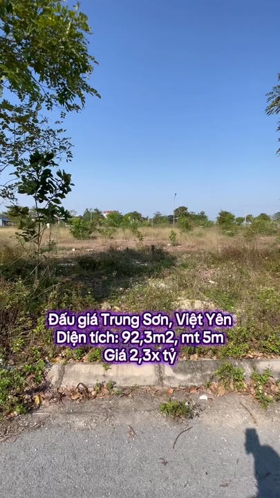 Đất nền Trung Sơn, Việt Yên 92m² giá 2.3 tỷ - Cơ hội đầu tư hấp dẫn!