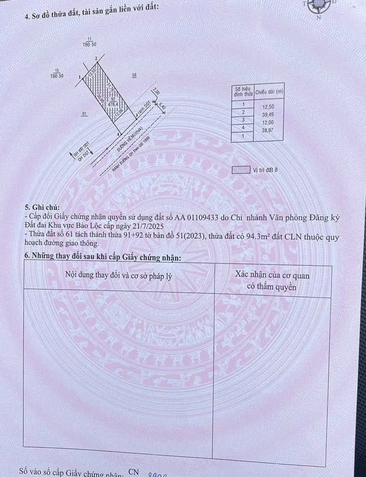 Đất nền 460m² đường Phan Chu Trinh, Lộc Tiến giá 3.95 tỷ - Sổ đỏ chính chủ!