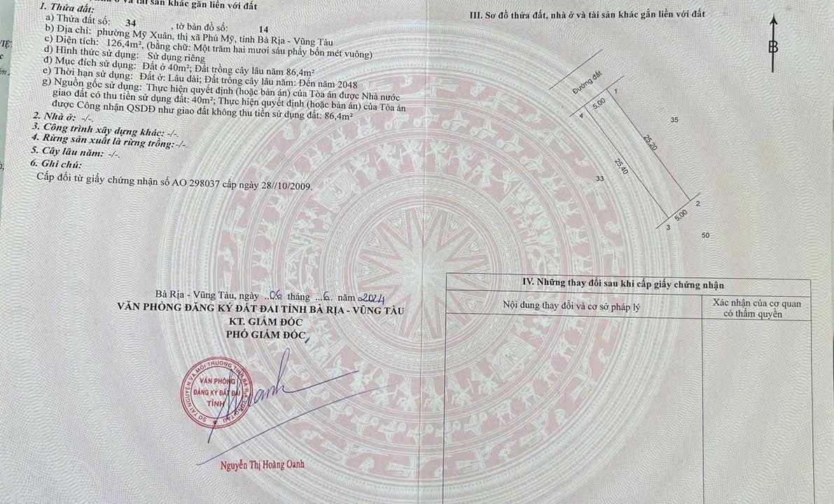 Đất thổ cư Mỹ Tân, Mỹ Xuân 105m² giá 2 tỷ - Cơ hội đầu tư sinh lời!