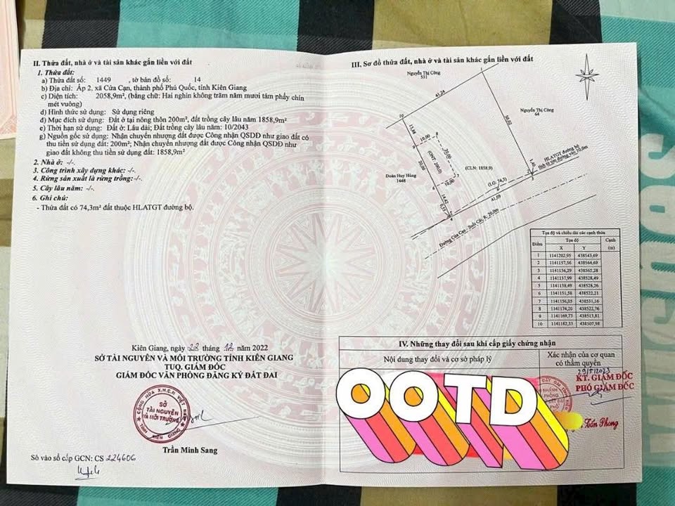 Đất nền Cửa Cạn Phú Quốc 2058m² giá 8.5 tỷ - Mặt tiền đường lớn thuận lợi!