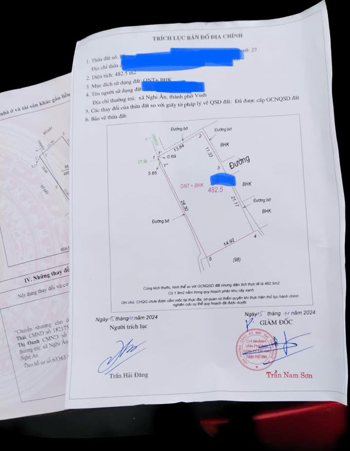Lô đất Vinh Phú 482m² giá 7.72 tỷ - Chính chủ bán gấp, vị trí đẹp!