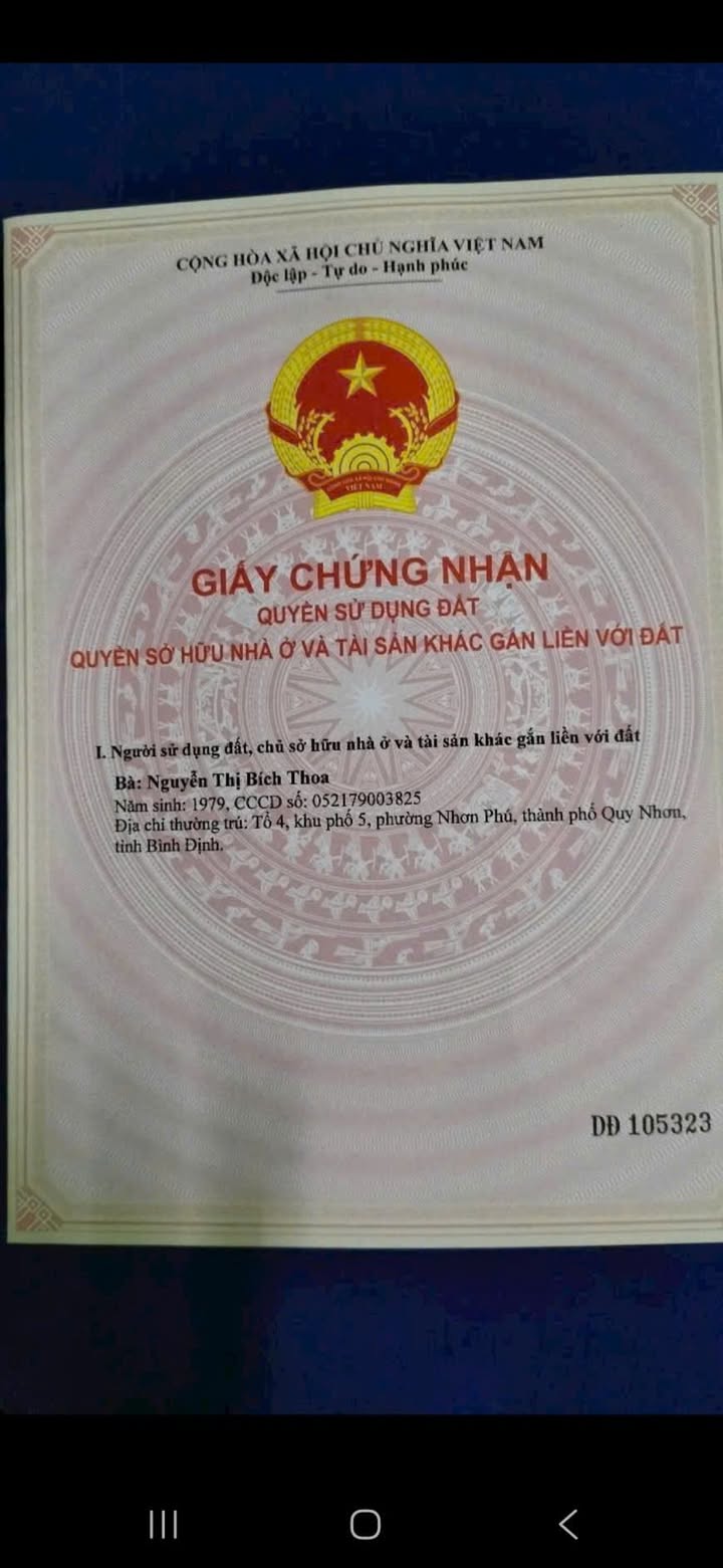 Đất Nhơn Phú 42m² giá 1.25 tỷ - Sổ đỏ chính chủ, bán gấp!