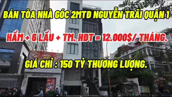 Bán Tòa nhà FrontHouse 2MTĐ Nguyễn Trãi 174m² giá 150 tỷ - Hợp đồng thuê lên tới 12.000 USD/tháng!