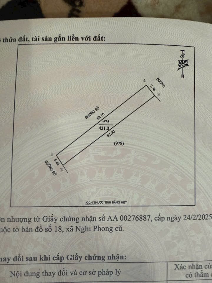 Đất nông nghiệp Nghi Phong 431m² giá 650 triệu - Lô góc đẹp, cơ hội đầu tư hấp dẫn!