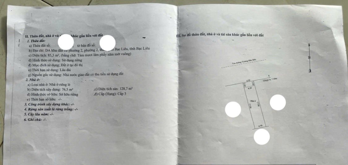 Nhà 1 Trệt 1 Lửng, Phường 2 Bạc Liêu, 85m² - Pháp lý rõ ràng, giá tốt!