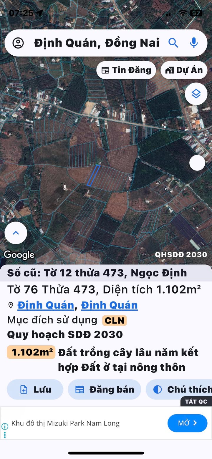 Đất nền Ngọc Định, Định Quán 3600m² giá 350 triệu - Đầu tư sinh lời ngay!