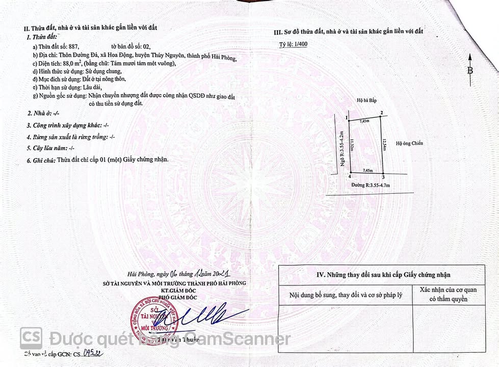 Đất nền góc 88m² phường Hoa Động, Thủy Nguyên - Giá đầu tư hấp dẫn