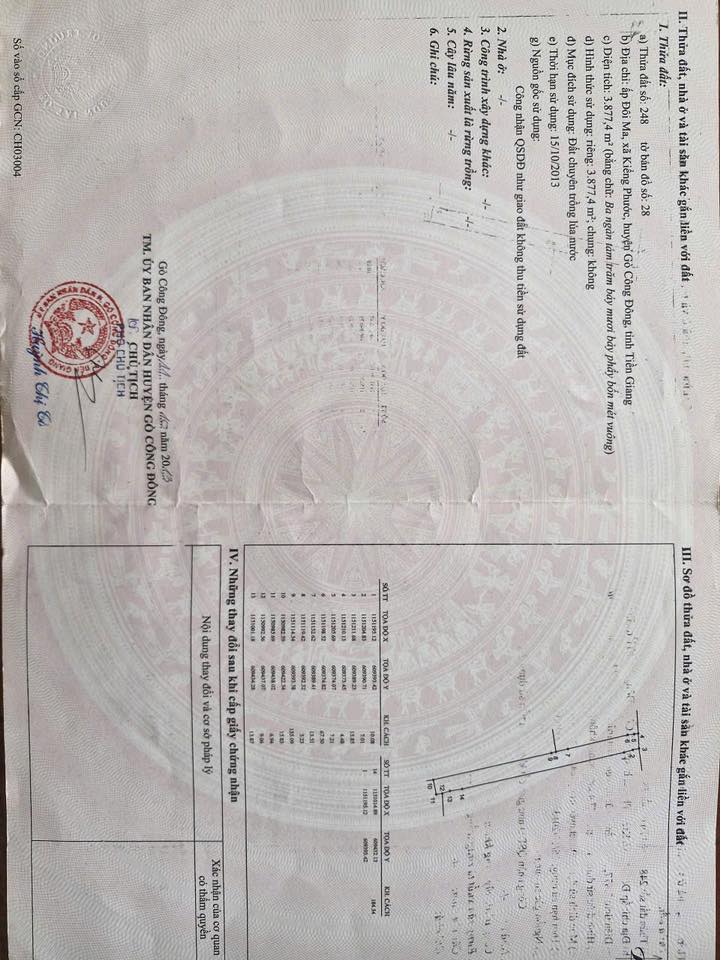 Đất nông nghiệp 3477m² tại xã Kiểng Phước, Gò Công Đông - Giá chỉ 1.043 tỷ VND!