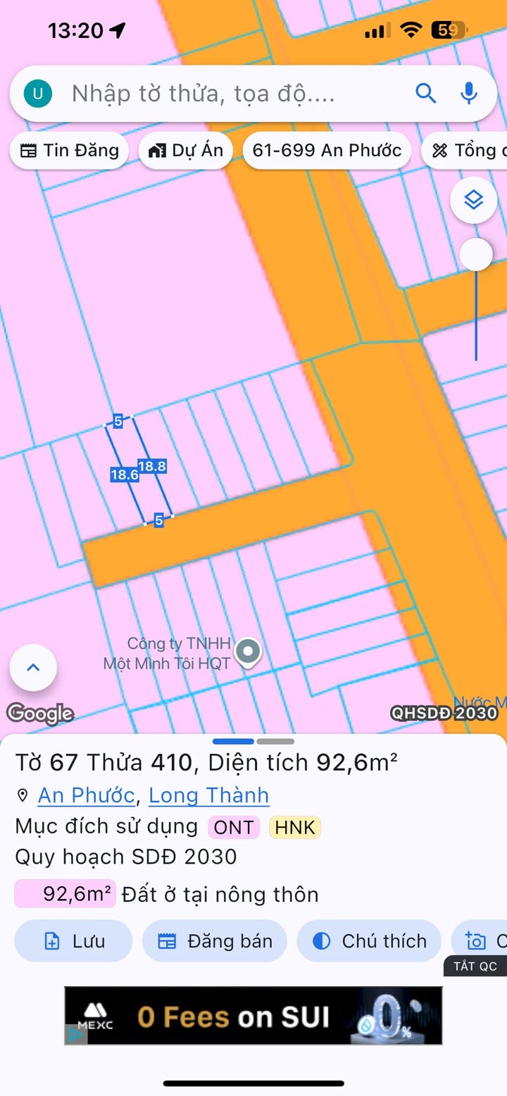 Đất nền An Phước Long Thành 92.6m² giá 3 tỷ - Pháp lý rõ ràng, đầu tư sinh lời!