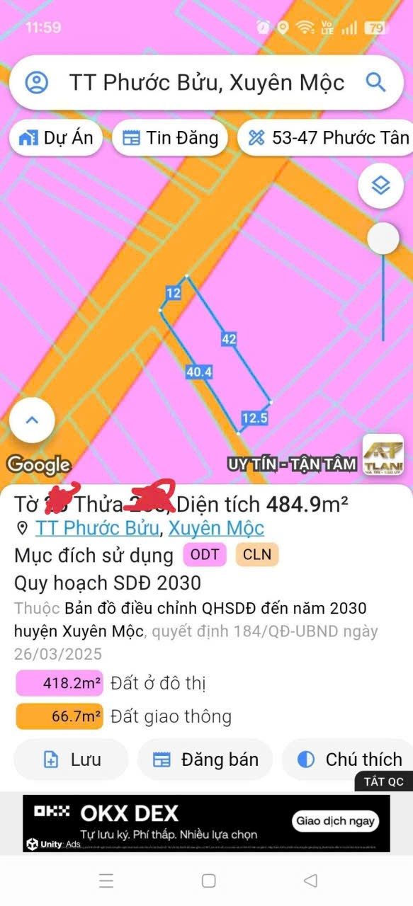 Đất nền Xuyên Mộc Bà Rịa - Vũng Tàu 504m² giá 320 triệu - Đầu tư sinh lời ngay!