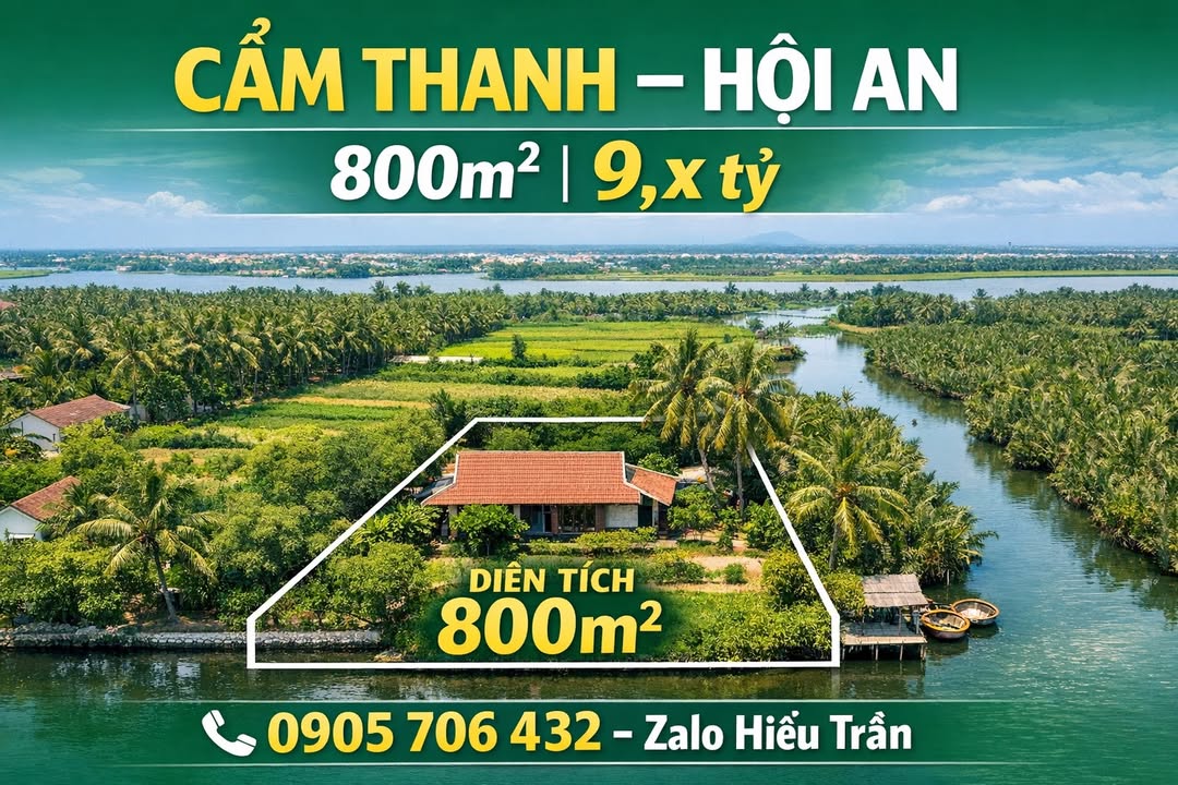Đất nền Cẩm Thanh, Hội An 800m² giá 9 tỷ - Cơ hội đầu tư sinh lời!