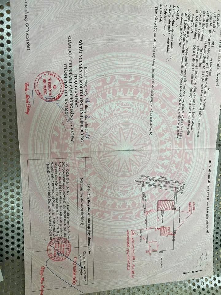 Đất nền mặt tiền DX001 Phú Mỹ 3850m² giá 90 tỷ - Đầu tư sinh lời ngay!