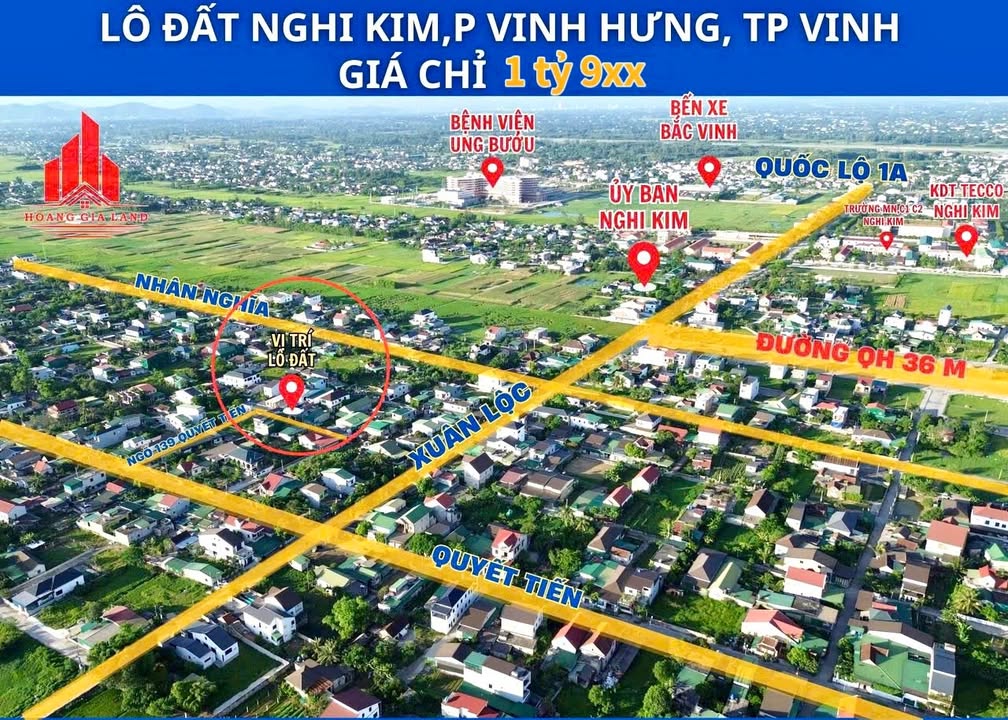 Đất nền phường Nghi Kim, thành phố Vinh 85m² giá 1,9 tỷ - Cơ hội đầu tư hiếm có!