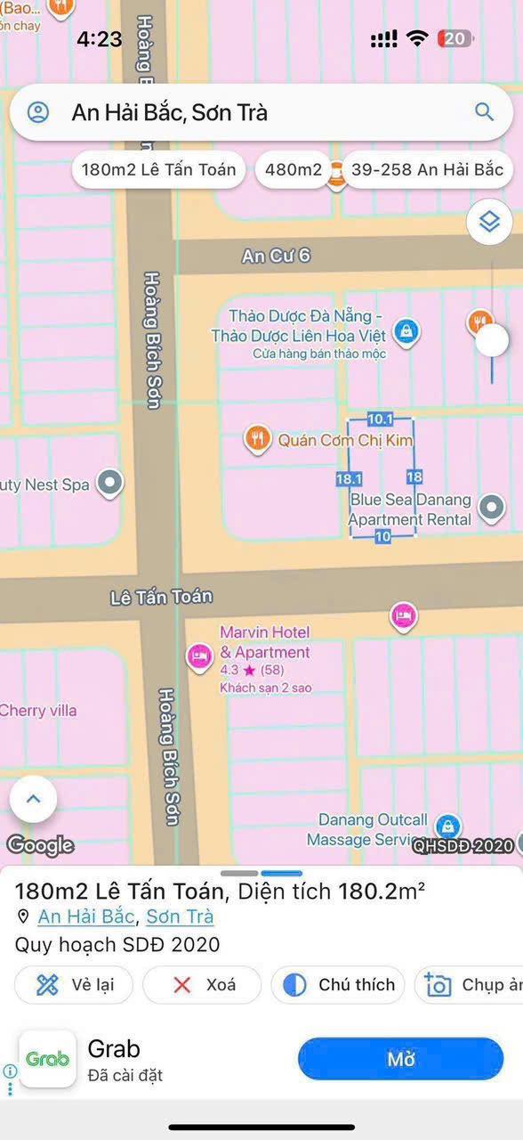 Đất nền Lê Tấn Toán 180m² giá 30 tỷ - Cặp góc 3 mặt thoáng gần biển Mỹ Khê!