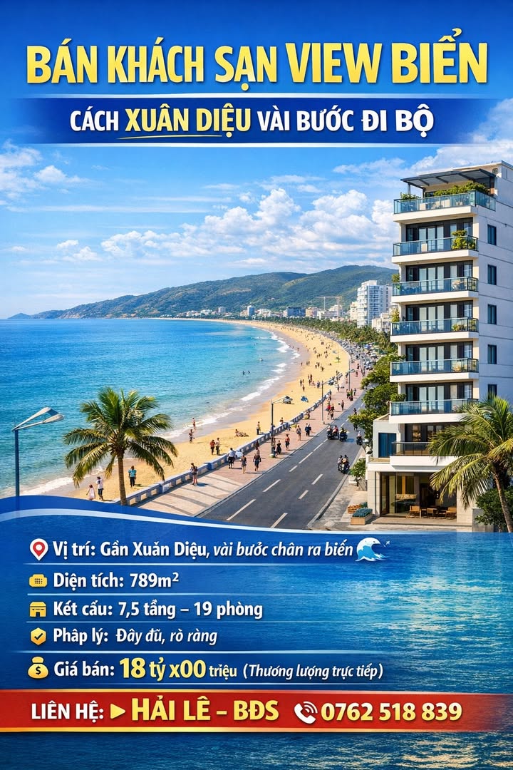 Khách sạn view biển tại Quy Nhơn 789m² giá 18 tỷ - Kinh doanh ngay!