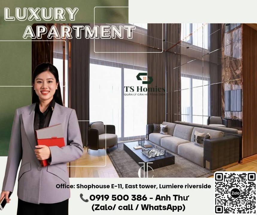 Căn hộ 2PN Lumiere Riverside Quận 2 76,2m² giá 13 tỷ - Giao nhà ngay!